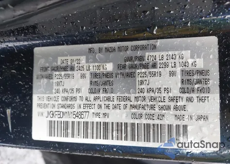 2022 Mazda Cx-5 2.5 S Premium z USA, uszkodzony, nr VIN JM3KFBDM1N1548677